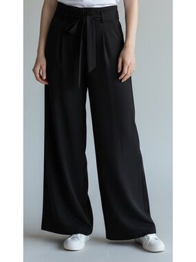 American Rag Juniors Size 1 CIE Black Wide Leg Pants With Removable Belt